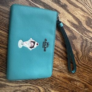 Coach Teal Wristlet with Sundae Patch
